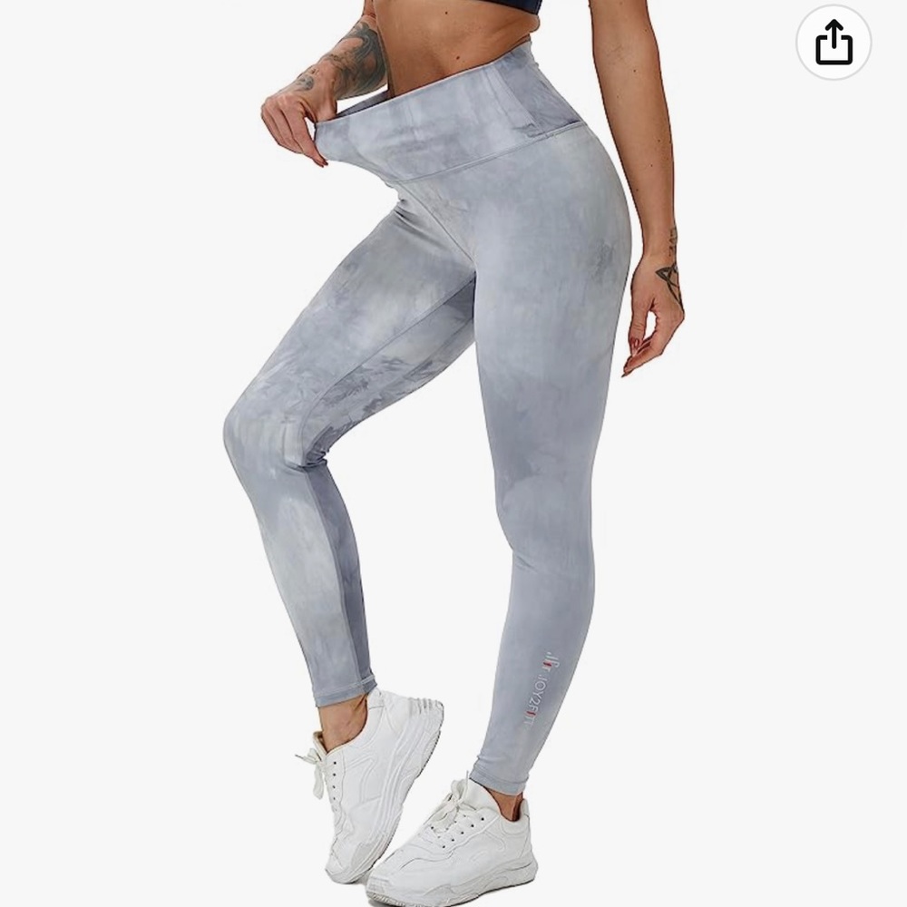 NWT Leggings Tie Die Light Grey Tummy Control Small